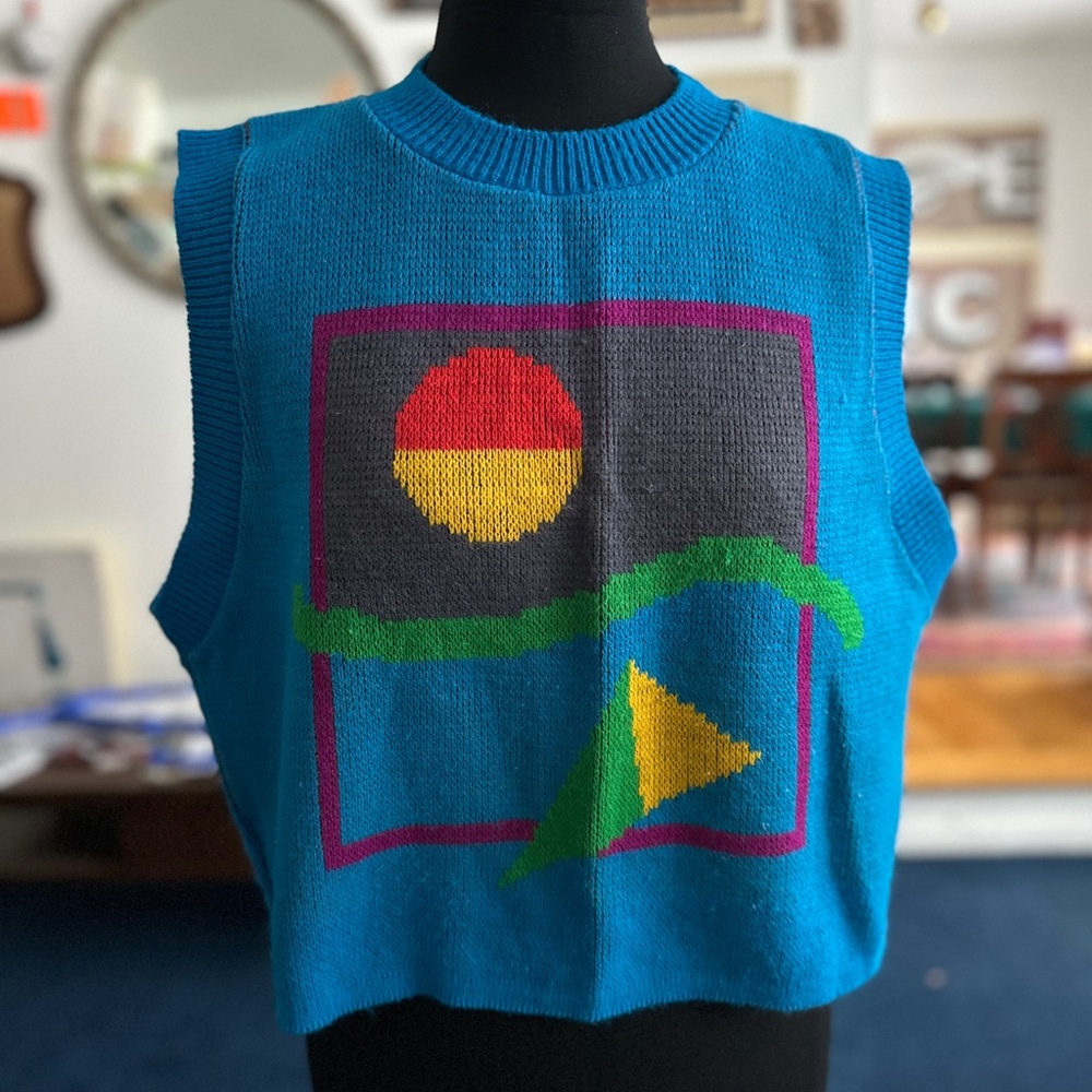 Vintage Santa Cruz Colorful Geometric Knit Vest